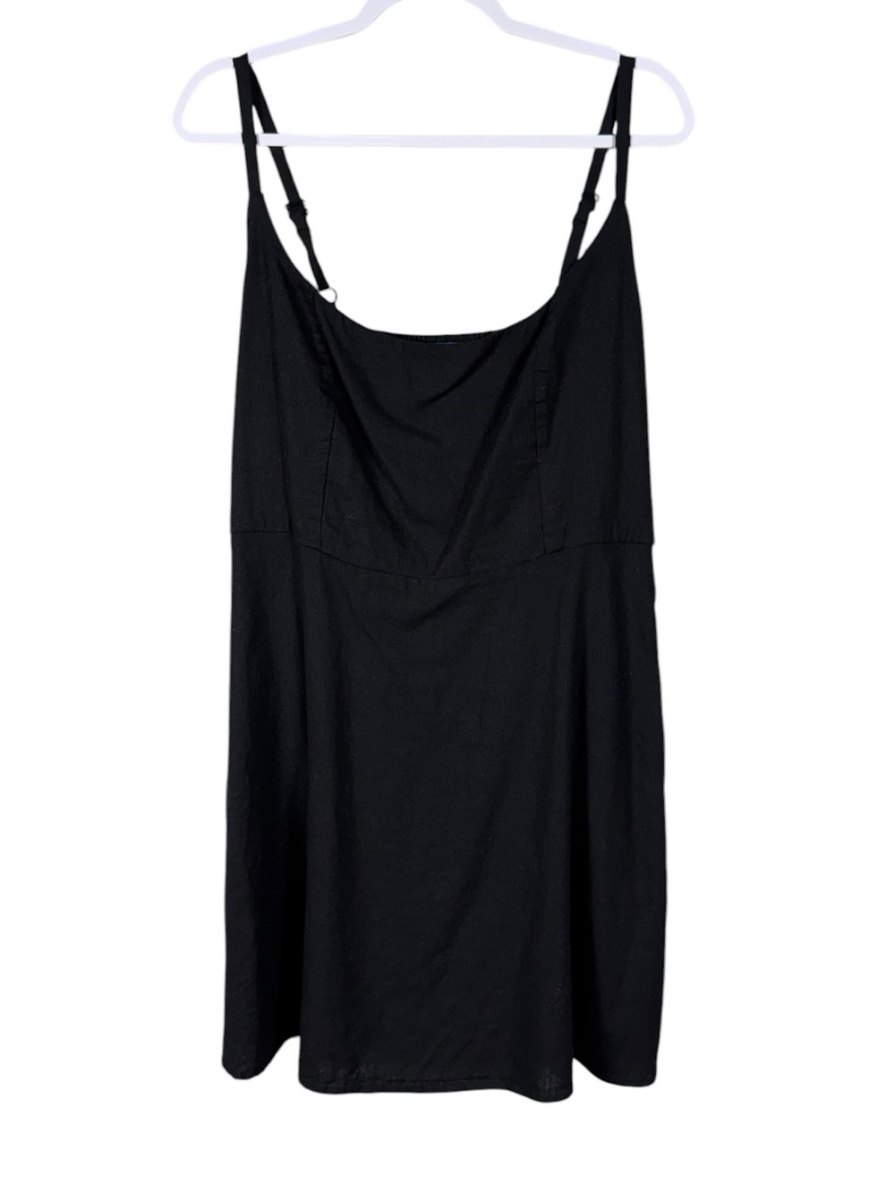 Old Navy Linen Mini Dress XL Black Beach Coastal Euro Summer Pockets Resort